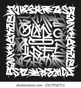 Ornamental font, handwritten typography vector illustration.