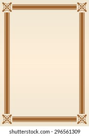 Ornamental frame or border. Certificate, diploma or voucher template. Vector illustration.
