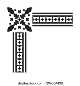 Ornamental frame or border template. Vintage design element for Certificate, Diploma or Voucher. Vector illustration isolated on white background.