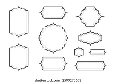 Ornamental frame collection, Empty vintage labels set 