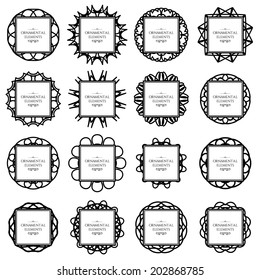Ornamental frame collection. Vector set of page decorations