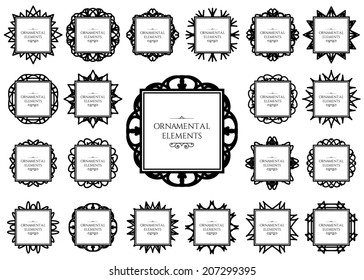 Ornamental frame collection. Vector set of page decorations