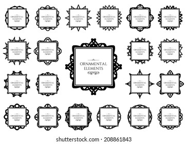 Ornamental frame collection. Vector set of page decorations