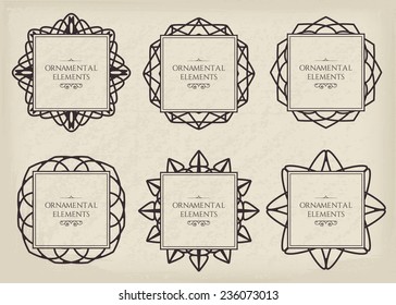 Ornamental frame collection. Vector set of page decorations