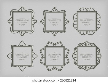 Ornamental frame collection. Vector set of vintage page decorations 