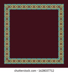 Ornamental frame with  corner decor on dark background