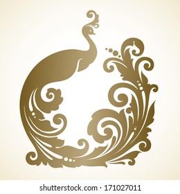 Ornamental frame with decorative bird 