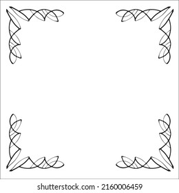 Ornamental frame, decorative border for greeting cards, banners, invitations. Isolated vector illustration.