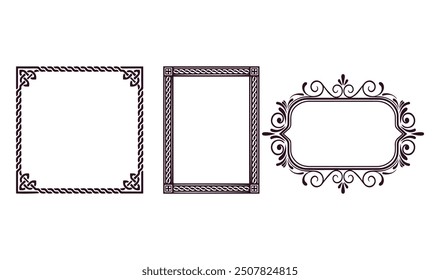 Ornamental Frame derived from, trible border, ceretificate templete
Celtic Corner stock illustrations from decorative square Abstract 
Vintage Vector border Pattern isolated on a white background 