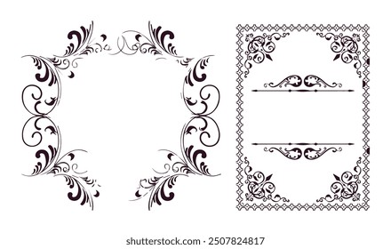 Ornamental Frame derived from, trible border, ceretificate templete
Celtic Corner stock illustrations from decorative square Abstract 
Vintage Vector border Pattern isolated on a white background 