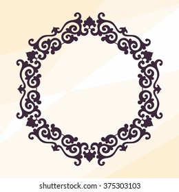 Marco ornamental de estilo oriental. Ánimo oriental - islam, motivos árabes. Forma circular