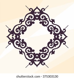 Ornamental frame in eastern style. Oriental mood - islam, arabic motifs. Circular form