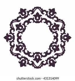 Ornamental frame in eastern style. Oriental mood - islam, arabic motifs. Circular form. Vector illustration. National art