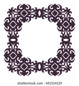 Ornamental frame in eastern style. Oriental mood - islam, arabic motifs. Circular form. Vector illustration. National art