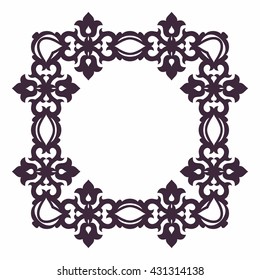 Ornamental frame in eastern style. Oriental mood - islam, arabic motifs. Circular form. Vector illustration. National art