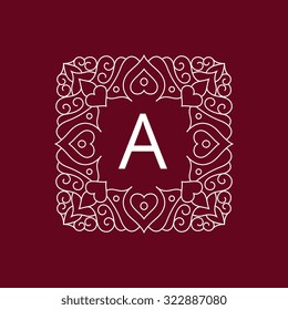 Ornamental frame made with hearts vector background