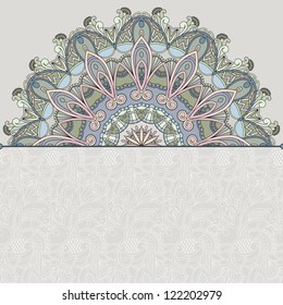Ornamental frame on pattern background, can be used to design invitations