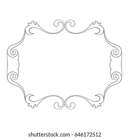 Ornamental Frame Outline Decoration Vector Illustration Stock Vector ...