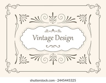 Ornamental Frame. Retro Luxury Invitation, Vintage Ornament, Greeting Card Vector Template. Royal Certificate. Vintage Background.