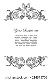 Ornamental frame with roses and place for your text