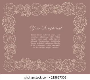 Ornamental frame with roses and place for your text