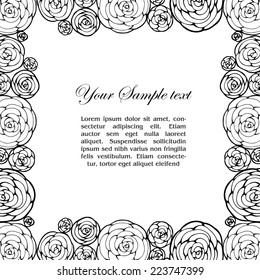 Ornamental frame with roses and place for your text