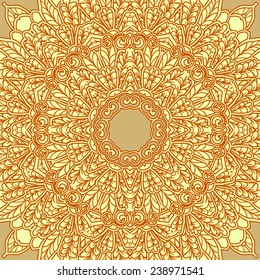 Ornamental frame. Round mandala. Vector ethnic element for your design.