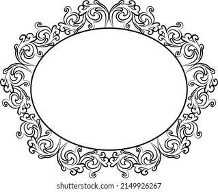 ornamental frame silhouette - vector illustration