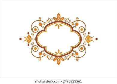 Ornamental frame vector art illustration.