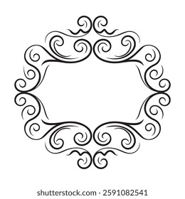 Ornamental Frame Vector | Elegant Swirl Border Design