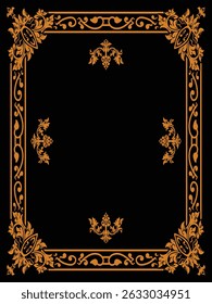 Ornamental Frames Botanical Classic Gold Decorative Premium Luxury Vector
