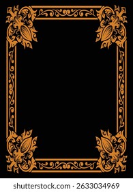 Ornamental Frames Botanical Gold Premium Soft Glow Luxury Decorative Vector