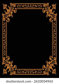 Ornamental Frames Botanical Shine Premium Gold Luxury Decorative Radiant Vector