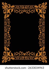 Ornamental Frames Gold Botanical Decorative Premium Opulent Luxury Vector