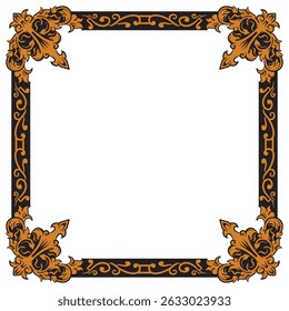 Ornamental Frames with Regal Gold Geometric Premium Touch Vector