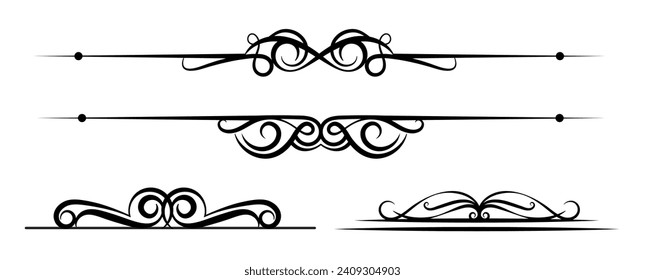 Ornamental frames set collection in black colour