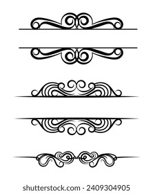 Ornamental frames set collection in black colour