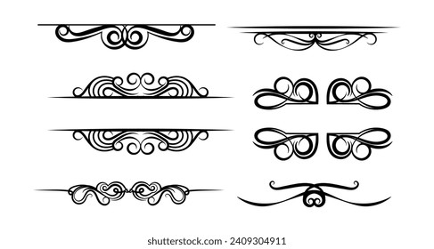 Ornamental frames set collection in black colour