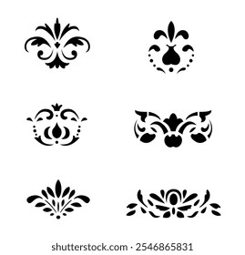 Quadros ornamentais definidos na cor preta