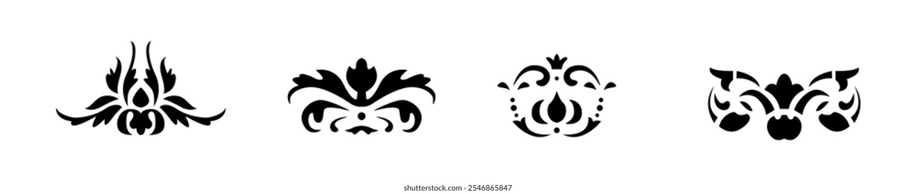 Ornamental frames set on black colour