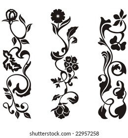 Ornamental Frieze Designs Floral Details Vector Stock Vector (Royalty ...