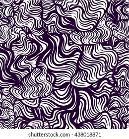 Ornamental frosty or waves background. Seamless pattern for your design wallpapers, pattern fills, web page backgrounds, surface textures. Zentangle coloring doodle line art