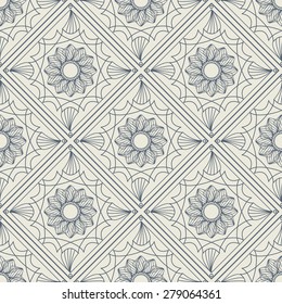 ornamental geometric floral pattern. Vector seamless texture