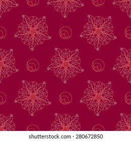 ornamental geometric floral pattern. Vector seamless texture