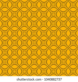 Ornamental Geometric Flower Seamless Pattern. Vector floral abstract texture.