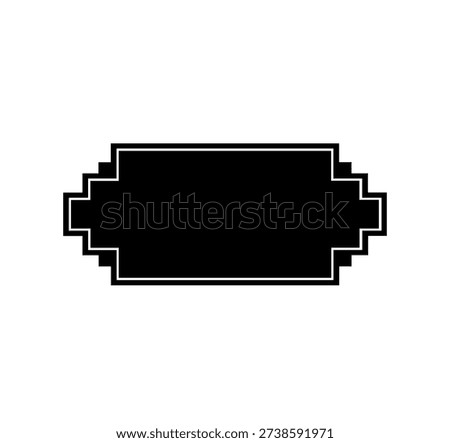 Ornamental Geometric Frame Border Silhouette Vector Illustration for Vintage Certificate Invitation Label and Decorative Graphic Design Template