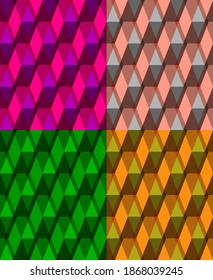 Ornamental geometric grid seamless pattern. Abstract modern rhomb bright  design, transparency effect.  Colorful easy editable backgrounds. Vector 