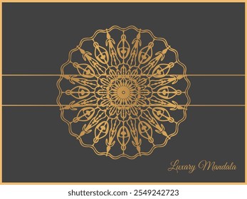 Ornamental Geométrica luxo mandala padrão vetor design. Padrão de mandala premium. Ornamento em círculo dourado. Um elemento de design para uma ideia criativa