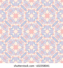 Ornamental geometric seamless pattern. Vector abstract background texture. Retro style. Delicate colors.