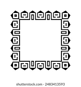 Ornamental Geometric Square Border Pattern Design with Symmetrical Shapes